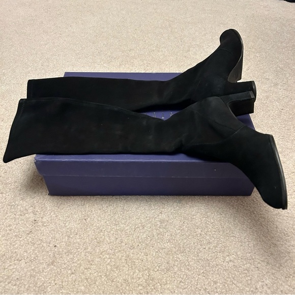 NIB STUART WEITZMAN Halfback 50 50 STRETCH SUEDE BLACK Knee Boot Size 6M - Picture 3 of 7